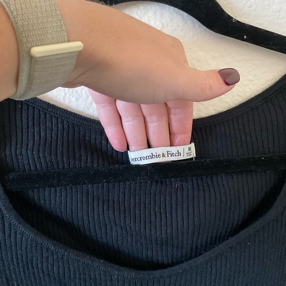 Abercrombie & Fitch long sleeve ribbed knit black body suit size M - Picture 5 of 8